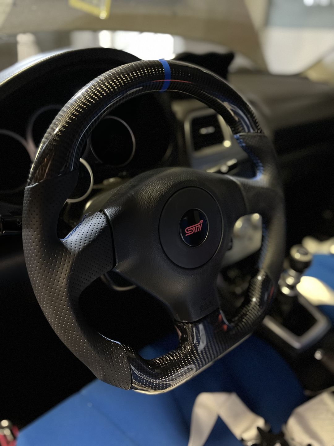 Customer photo review of 2005-07 Subaru WRX STI Carbon Fiber Steering Wheel