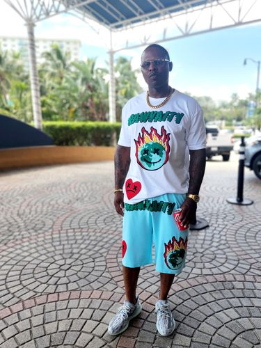 Customer photo review of Burning Earth Chenille Crew Neck T-Shirts and Cotton Shorts Set