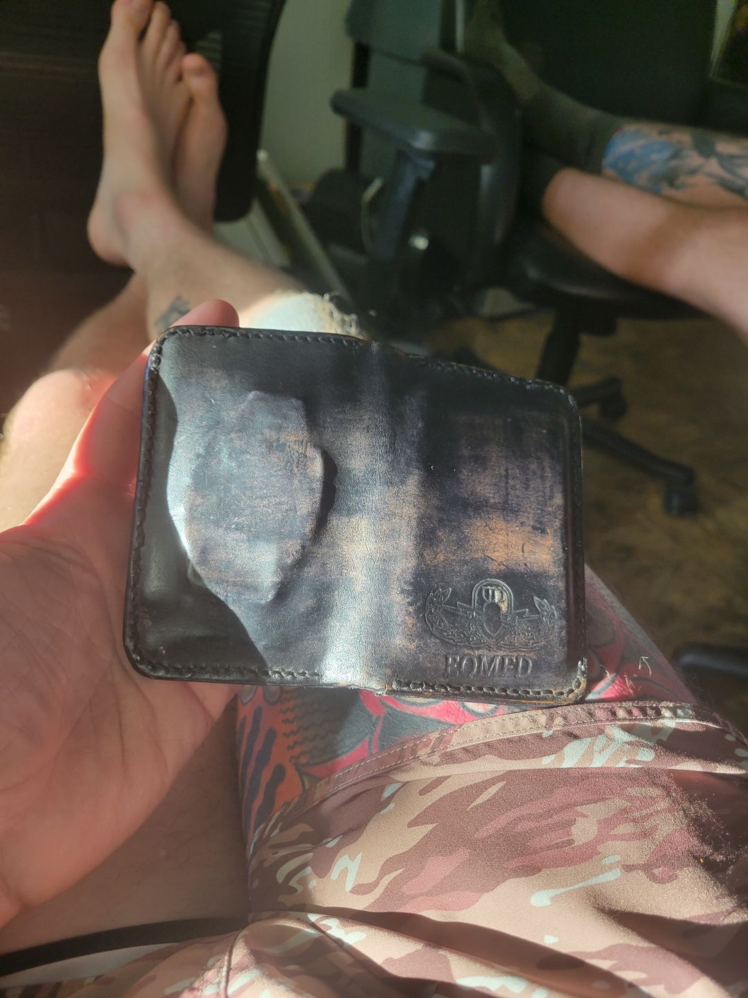 Customer photo review of No.52 | Leather Vertical Wallet (Digital Pattern)