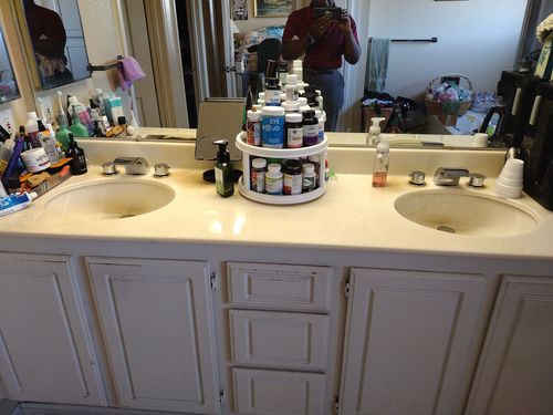 Customer photo review of 8 in 2-Handle Bathroom Faucet With Led Light Chrome