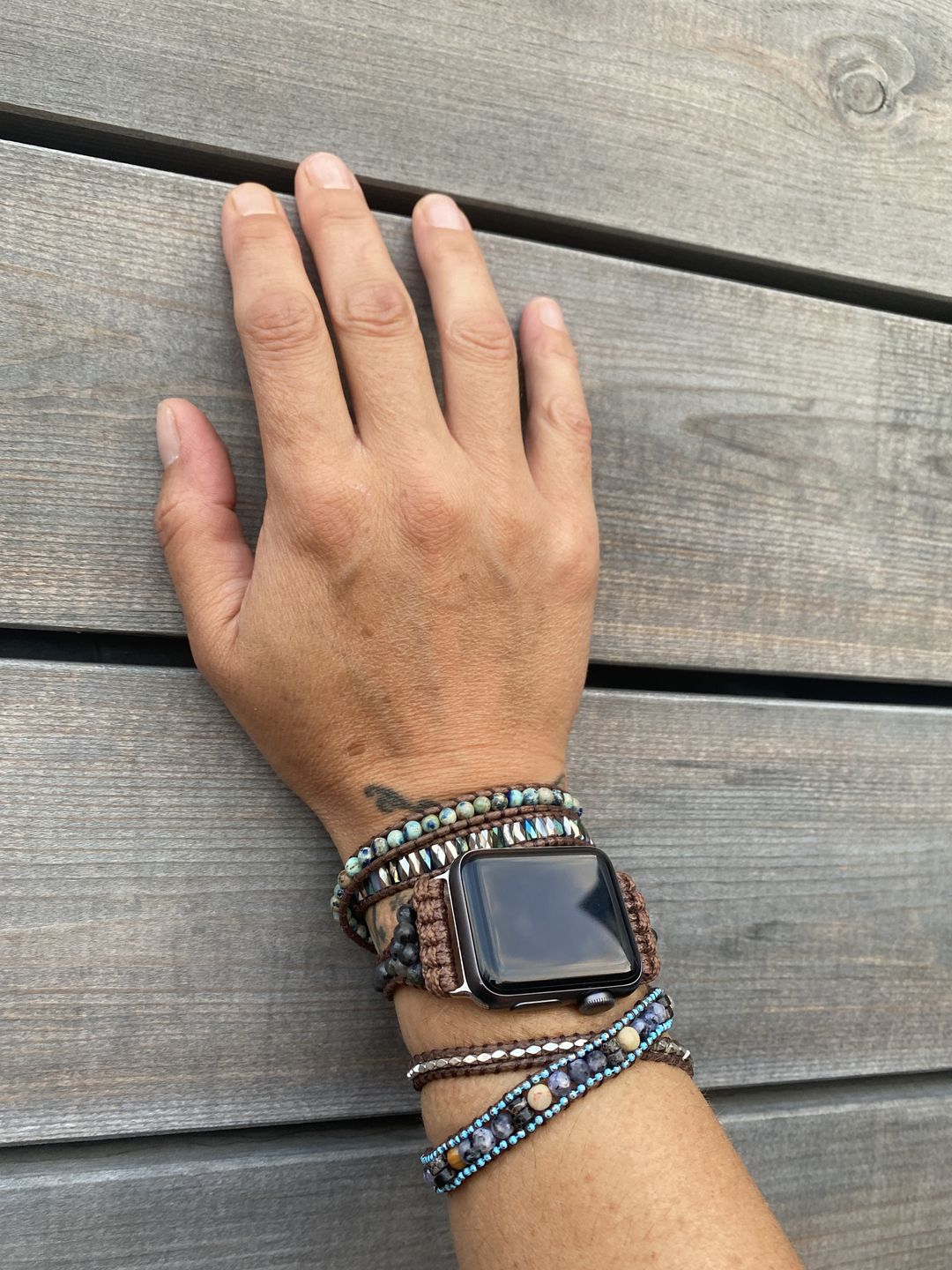 Customer photo review of Serene Ocean Apple Watch Strap