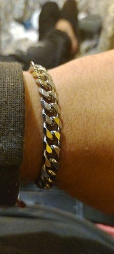 Customer photo review of SILVER CUBAN BRACELET