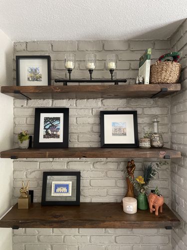 Customer photo review of Rustic Shelves with Brackets