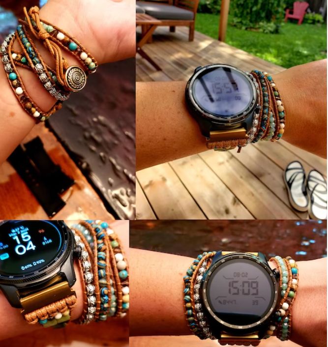 Customer photo review of Natural Ocean Jasper Samsung Watch Band