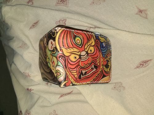 Customer photo review of Hundred Ghosts™ Irezumi Japanese Leather Wallet