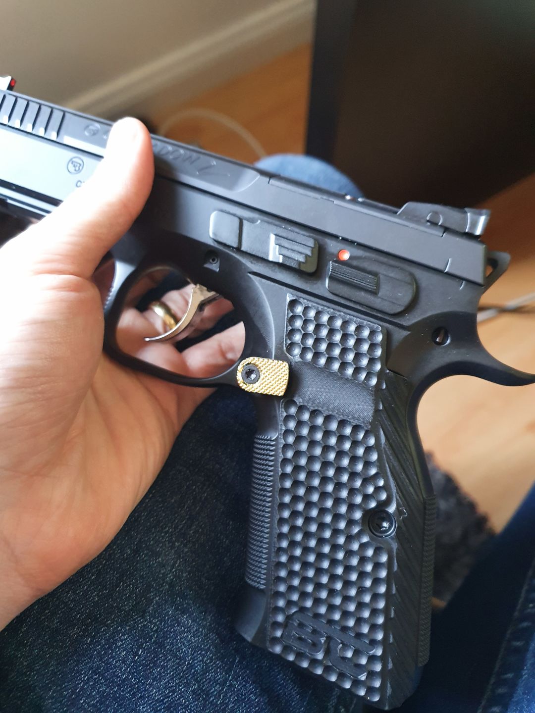 Customer photo review of CZ Shadow 2 Magazine Release Button