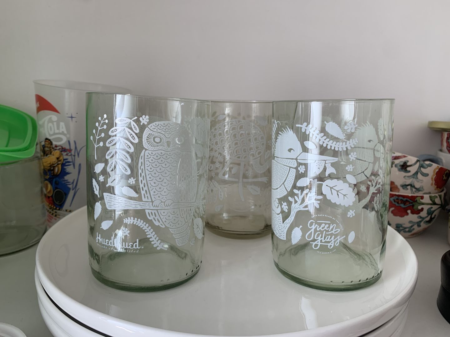 Customer photo review of Aves de Chile Juego de 4 Vasos