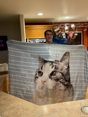 Customer photo review of Custom Pet Fleece Blanket