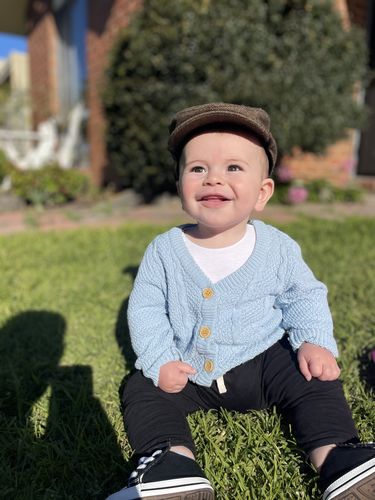 Customer photo review of Knitted Cardigan - Blue