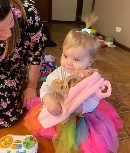 Customer photo review of Personalized Ballerina Doll Backpack