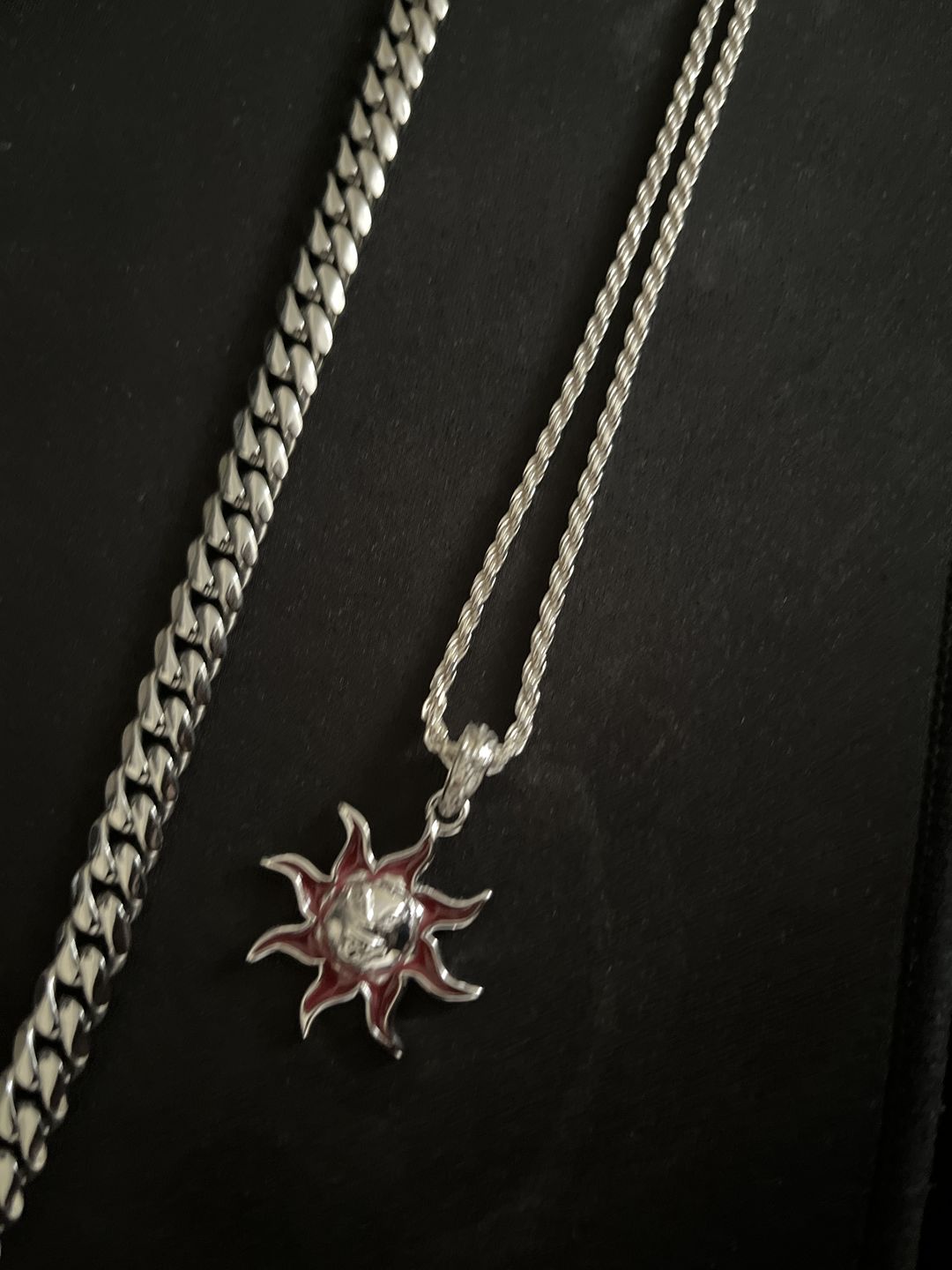 Customer photo review of SUNNY THE SOMBER SUN PENDANT