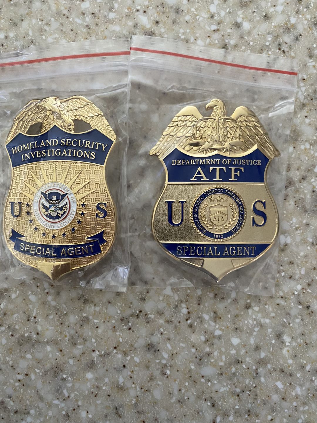 Customer photo review of US HSI TFO Task Force Officer Badge Homeland Security Investigations Replica Movie Props Silver