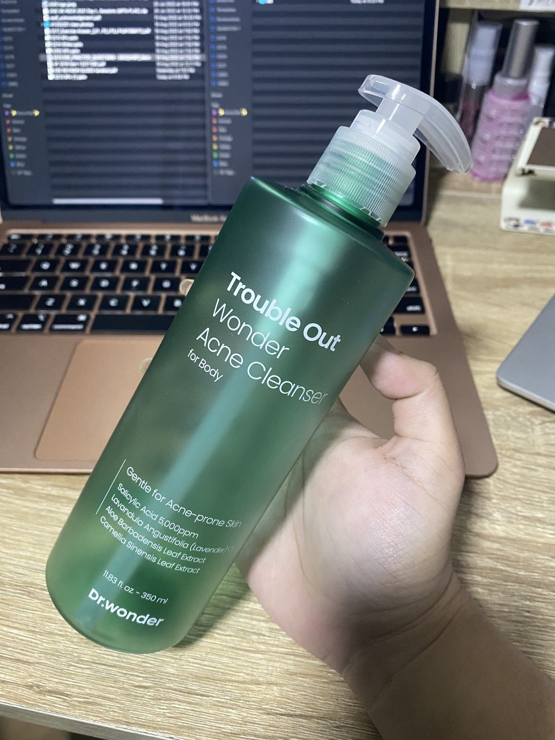 Customer photo review of Acne Cleanser (body wash)