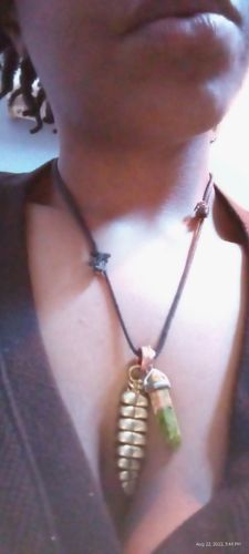 Customer photo review of Brass Rattlesnake Tail Pendant