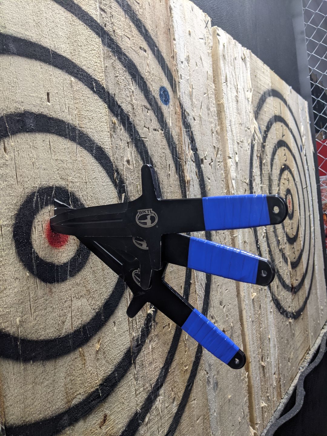 Customer photo review of The WKTL Merlin Throwing Knife (Set of 3)