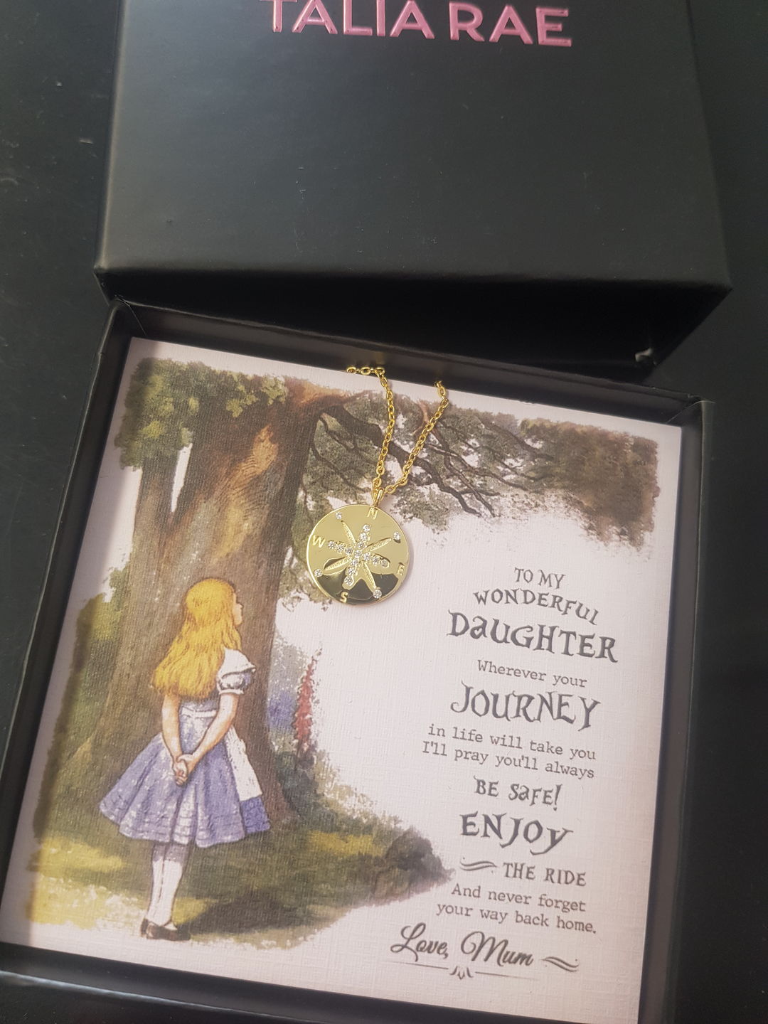 Customer photo review of To My Daughter - Alice Compass Necklace