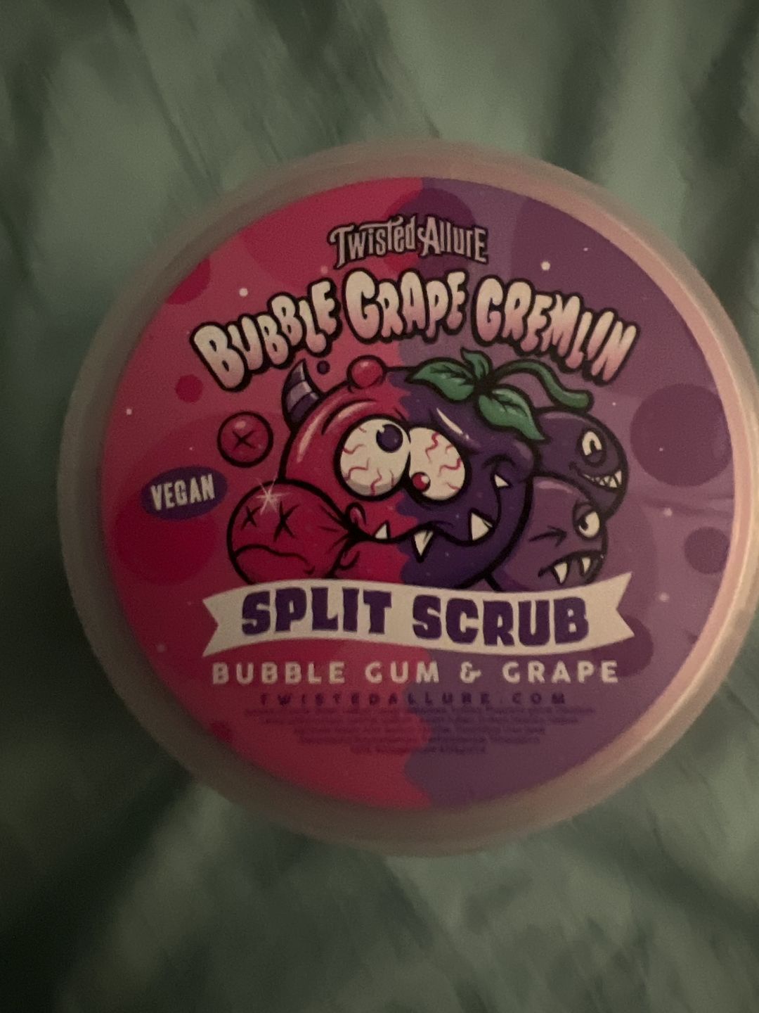 Customer photo review of Bubble Grape Gremlin Split Scrub