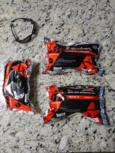 Customer photo review of Tusk Heavy Duty Motorcycle Tube 70/100x19