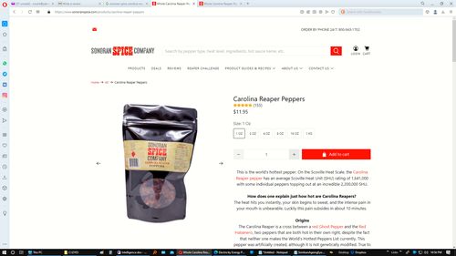 Customer photo review of Carolina Reaper Peppers