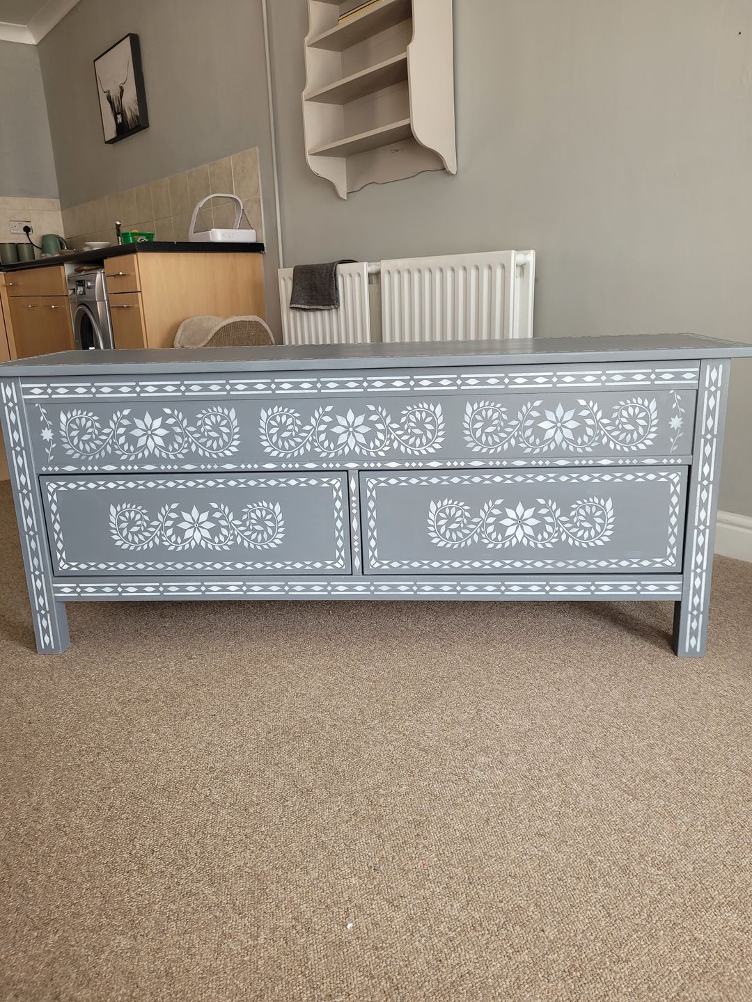 Customer photo review of JAIPUR Indian Inlay Furniture Stencil