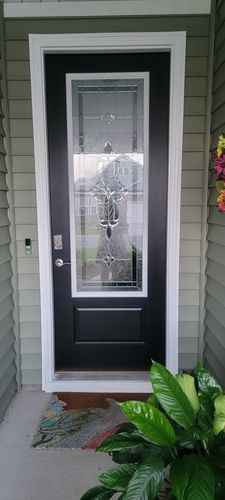 Customer photo review of Wexford Glass and Frame Kit (Full Lite 24" x 66" Frame Size)