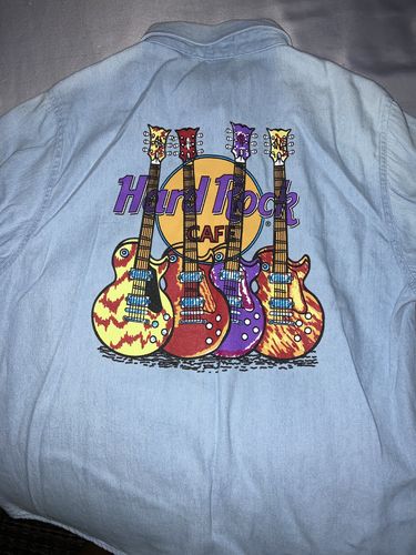 Customer photo review of Vintage Hard Rock Cafe Denim Shirt Women's Size Large