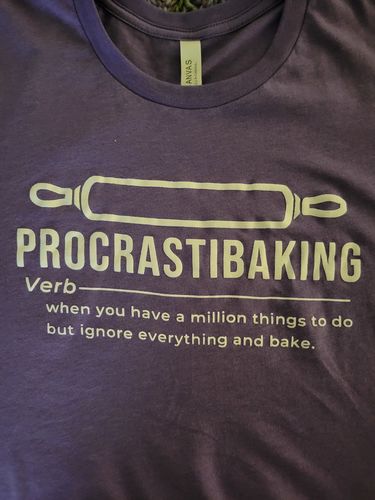 Customer photo review of Procrastibaking T-Shirt