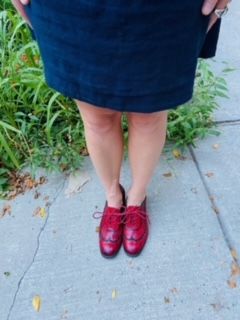 Customer photo review of Retro Leather Hand-embossed Pumps
