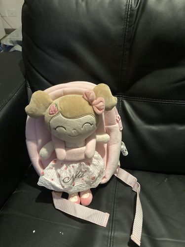 Customer photo review of Personalized Leyadoll Doll Backpack (Pink)