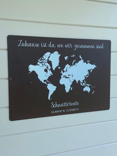 Customer photo review of Geschenk Weltkarte mit Koordinaten - personalisiert