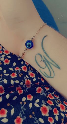 Customer photo review of Bracelet de protection perle mauvais oeil en acier inoxydable