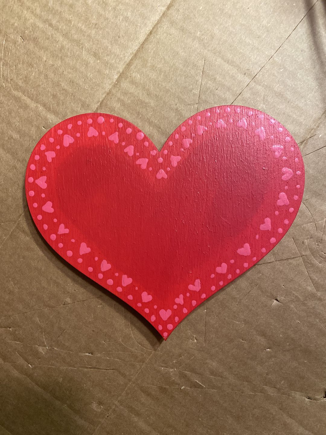 Customer photo review of Unfinished Wood Round Classic Heart Shape up to 24" DIY Valentines Day Wedding Shower
