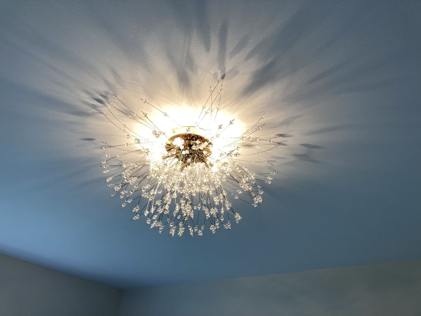 Customer photo review of Modern Beaded Sputnik Crystal Flush Mount Ceiling Light