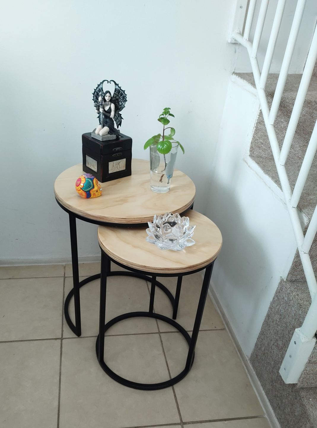 Customer photo review of Mesa lateral nido circular MIMA negro