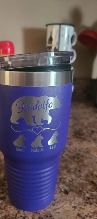 Customer photo review of NEW (CUSTOM) Grandparents Bear Engraved Tumblers