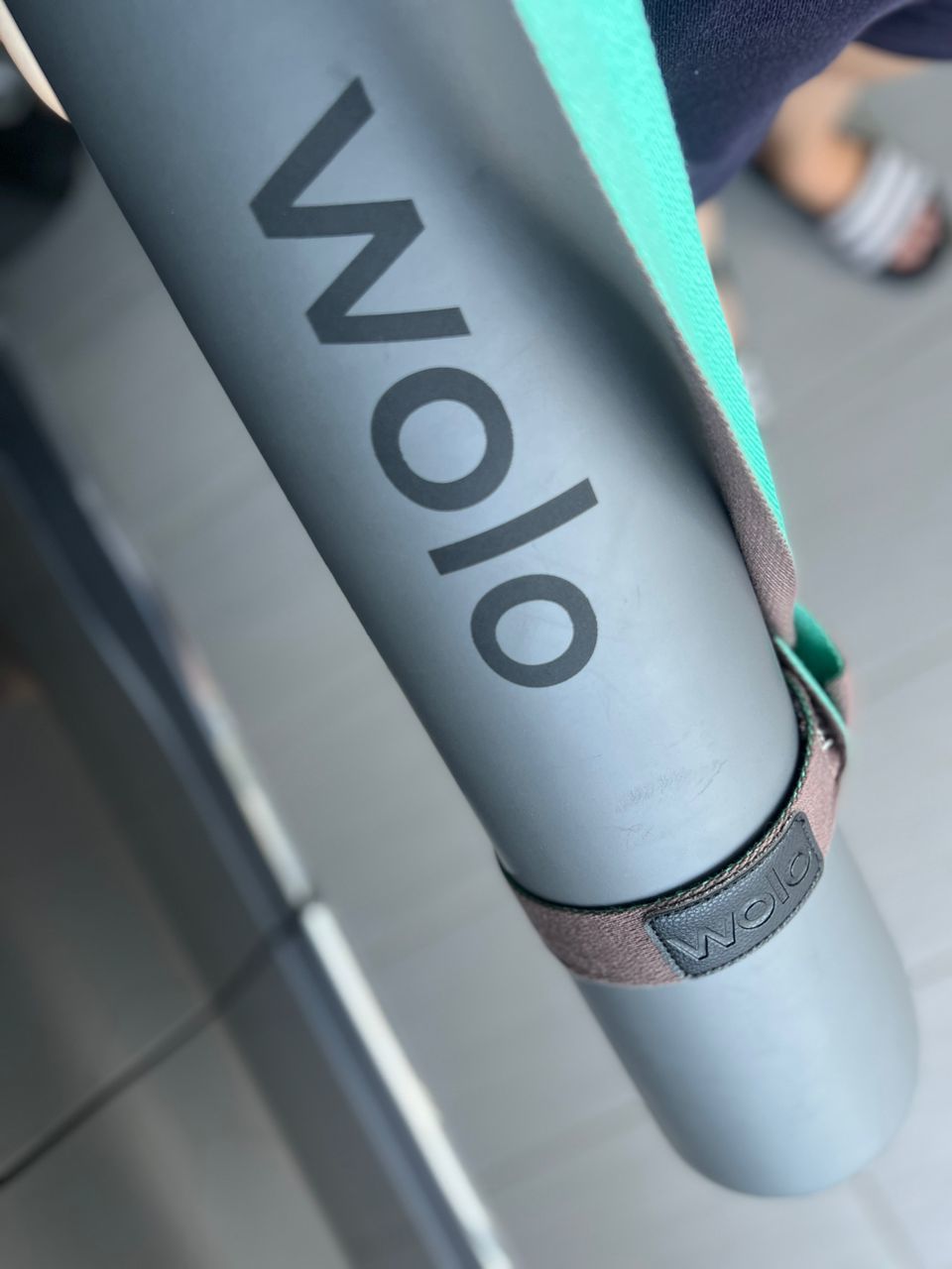 Customer photo review of On The Go Mat Strap (Mint Green)