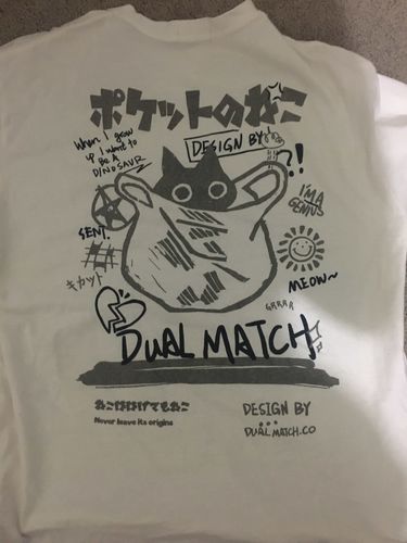 Customer photo review of Harajuku Style "Kanji Cat" Tee