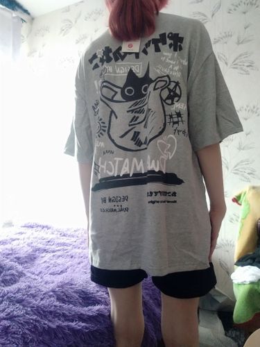 Customer photo review of Harajuku Style "Kanji Cat" Tee