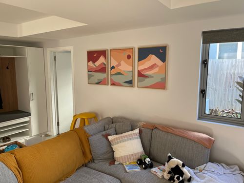 Customer photo review of Boho Mountain Surreal Landscape Three Piece Art and Canvas Print Set