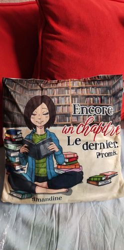 Customer photo review of La dévoreuse de livres - amis-Coussin