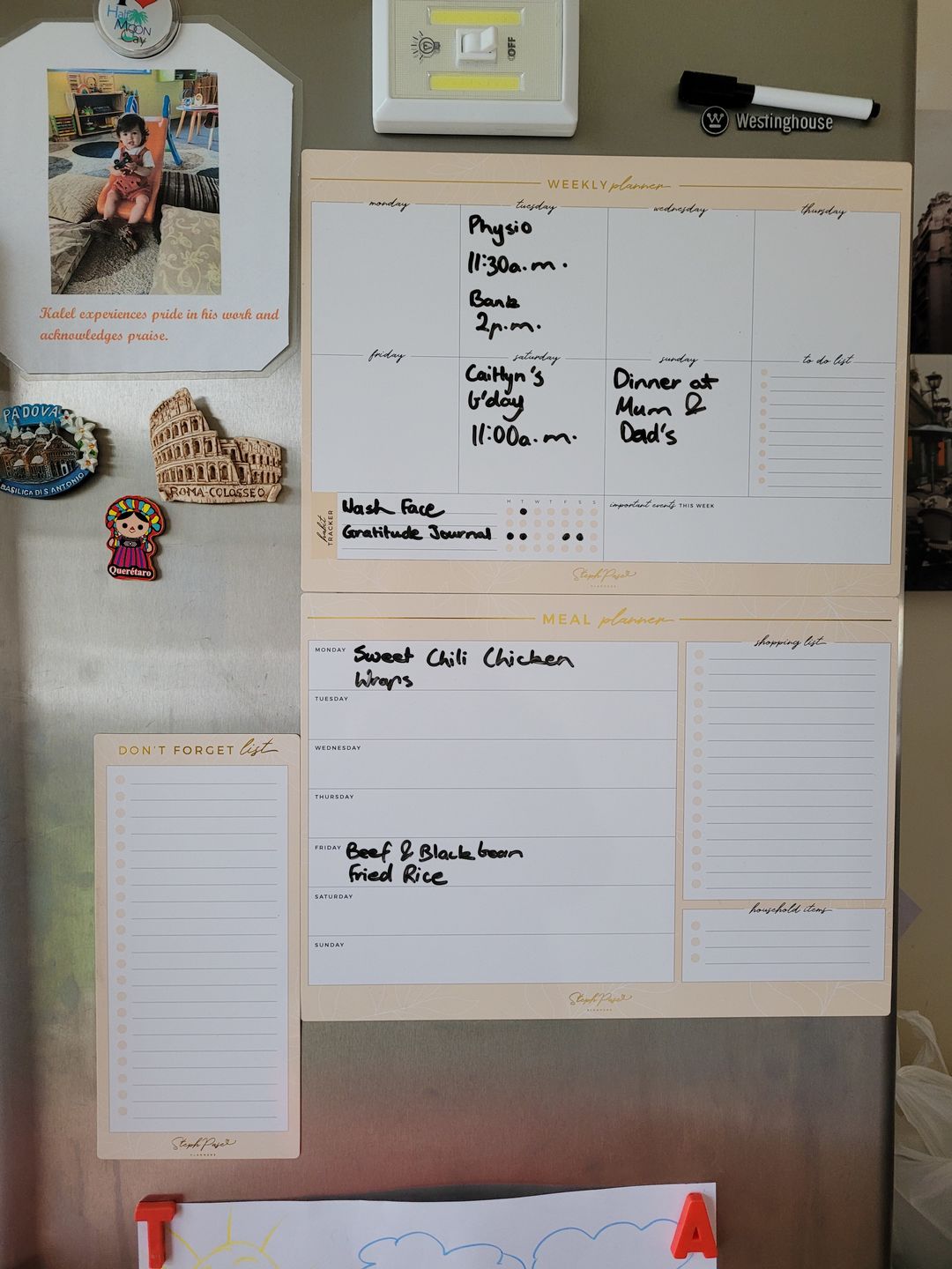 Customer photo review of NEW Beige Magnet Planner Set