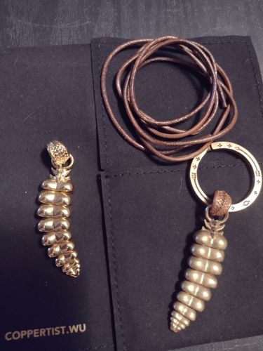 Customer photo review of Brass Rattlesnake Tail Pendant