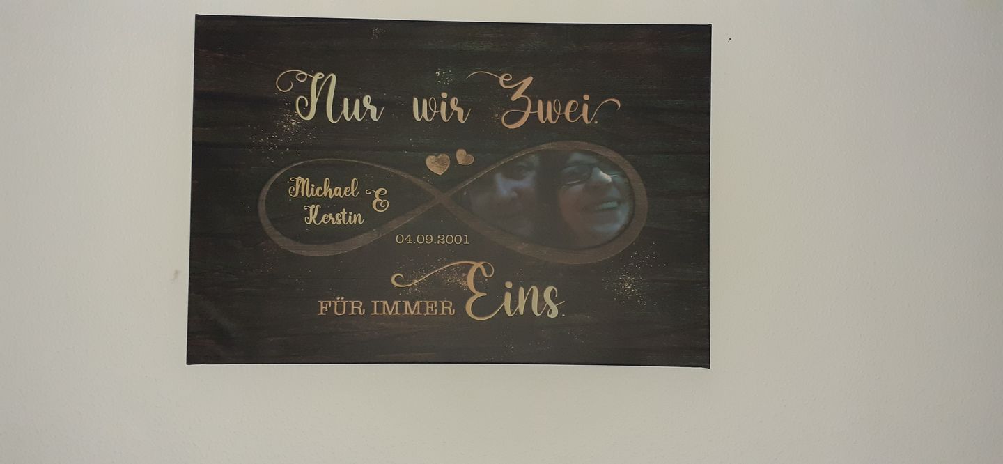 Customer photo review of Für immer eins - Paar-Leinwand