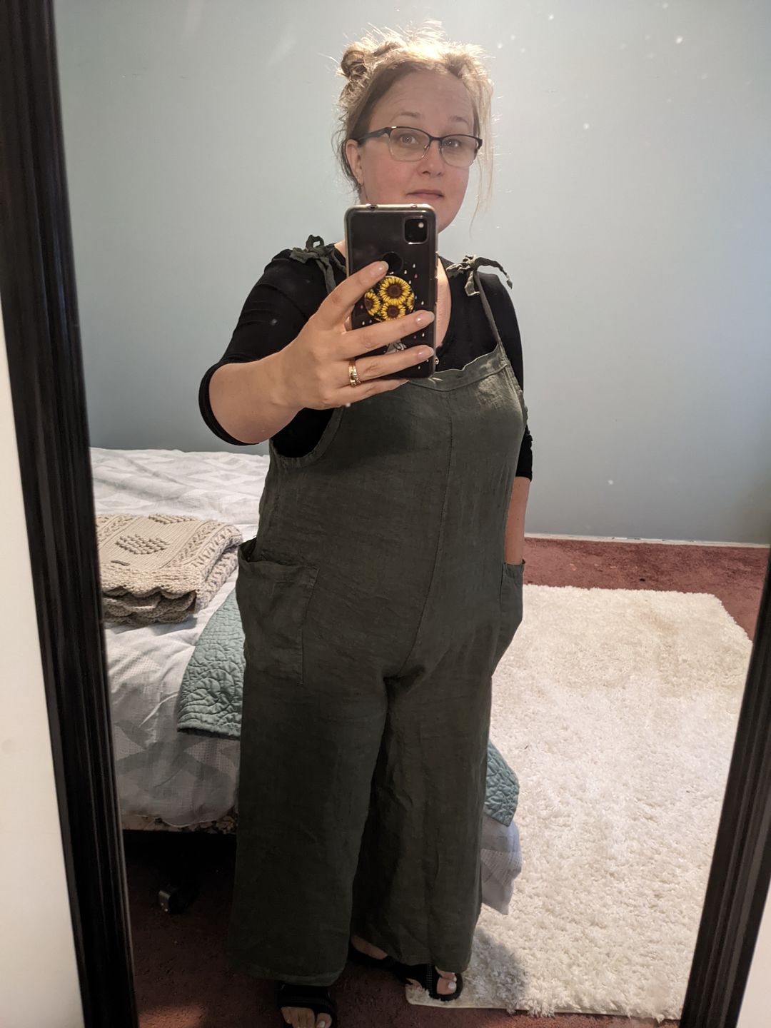 Customer photo review of Lighter Days Linen Jumpsuit (Olive)