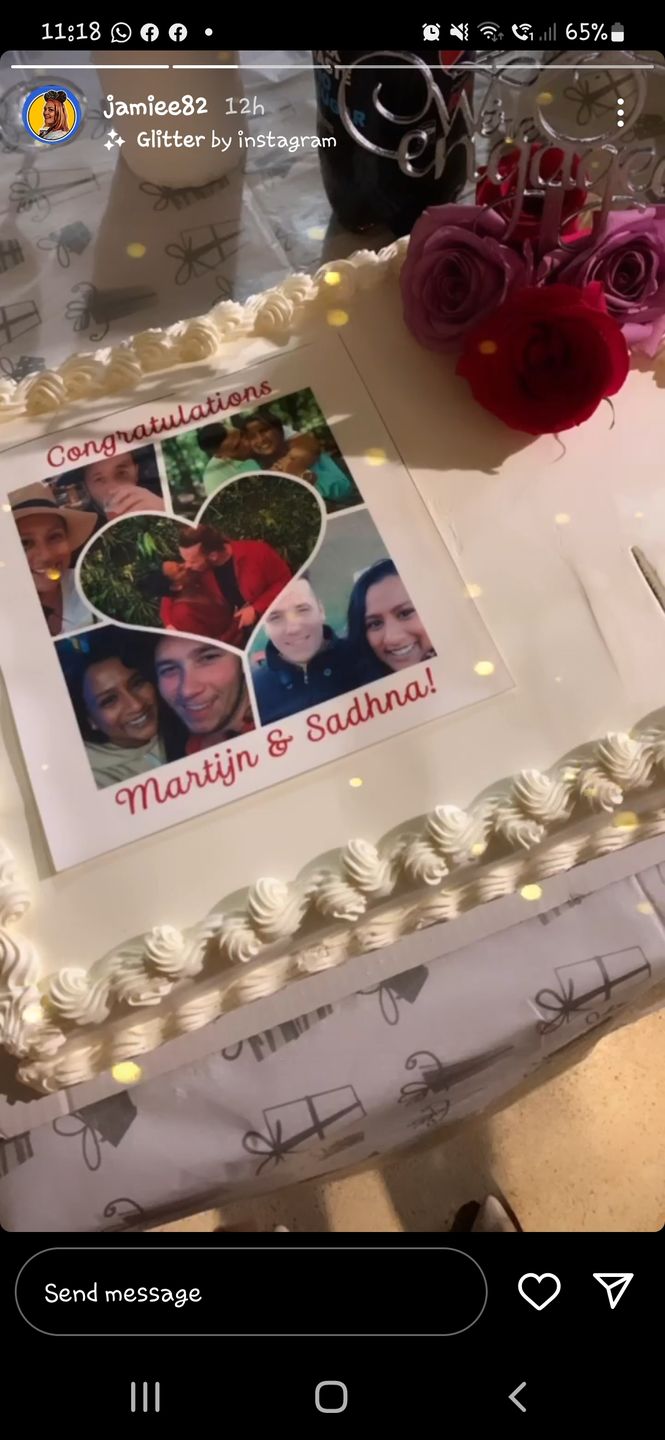 Customer photo review of Heart Frame Photo Collage - Custom Edible Icing Images