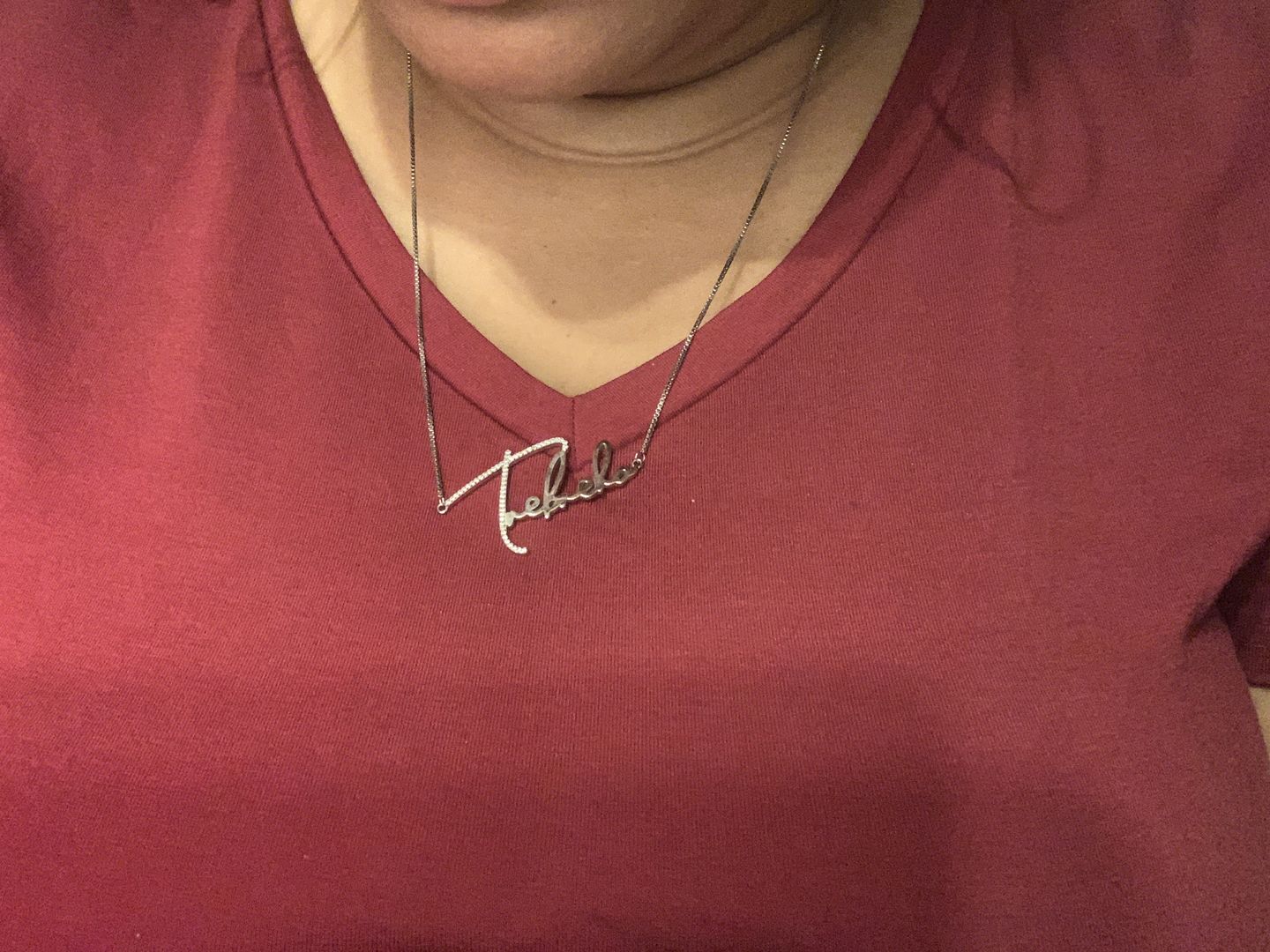 Customer photo review of Signature Custom Name Necklace