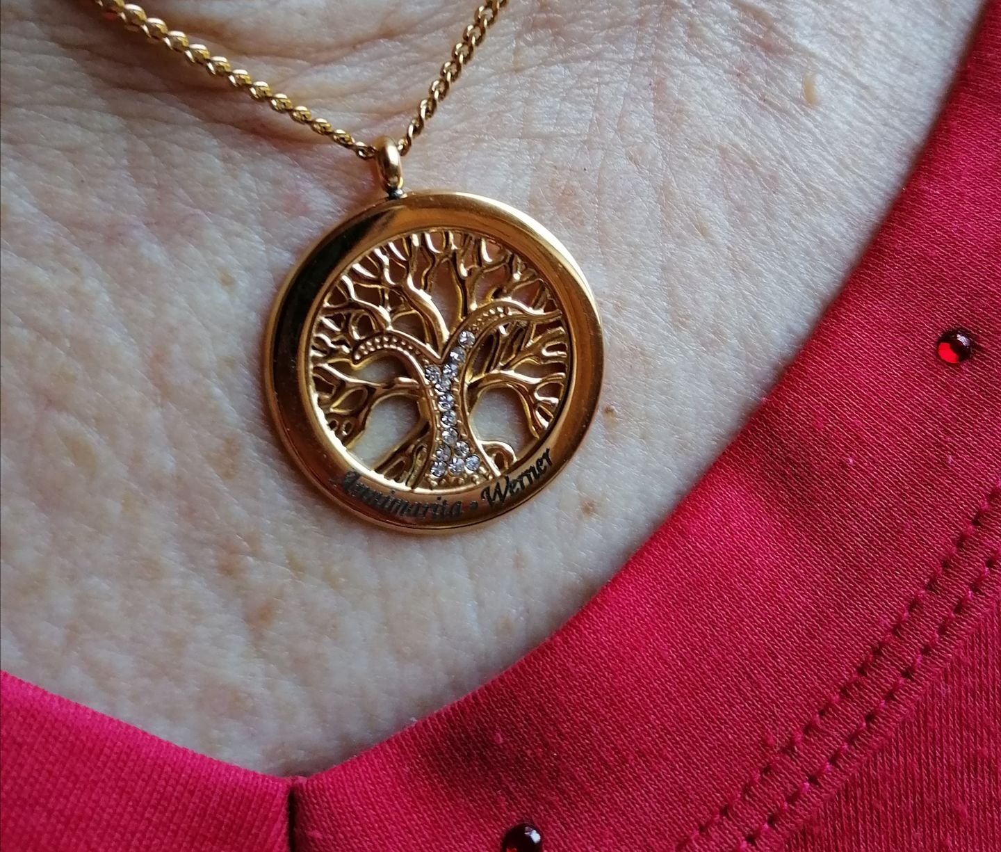 Customer photo review of LOANYA personalisierte Lebensbaumkette mit Zirkoniasteinen