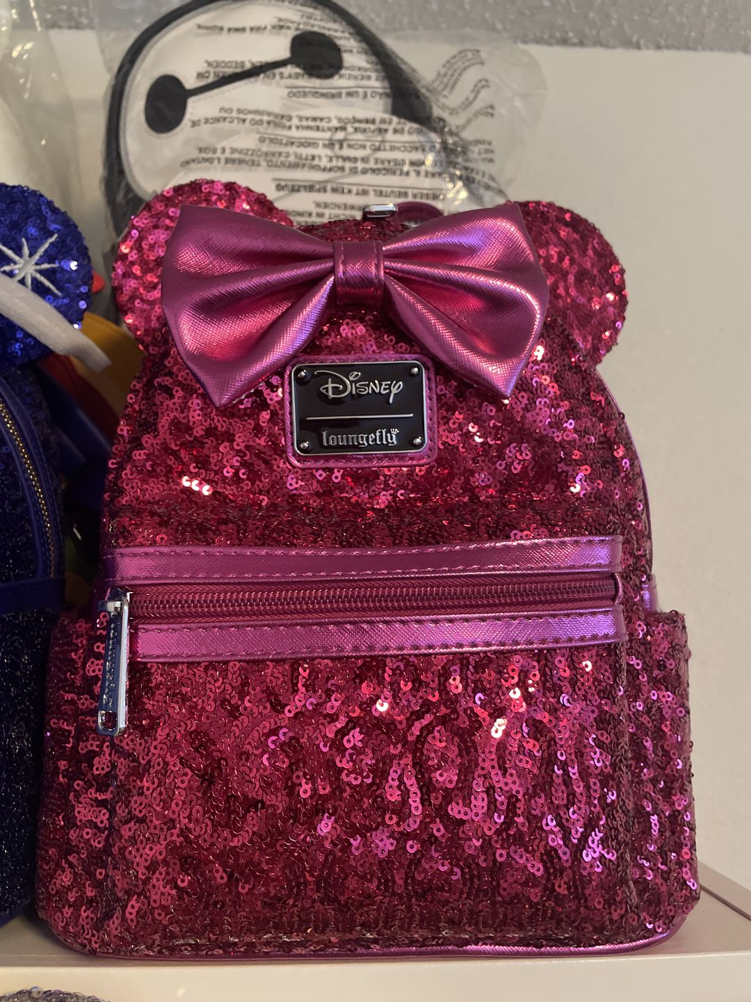 Customer photo review of 707 Street Exclusive - Disney Minnie Mouse Silver Sequin Mini Backpack - February Preorder