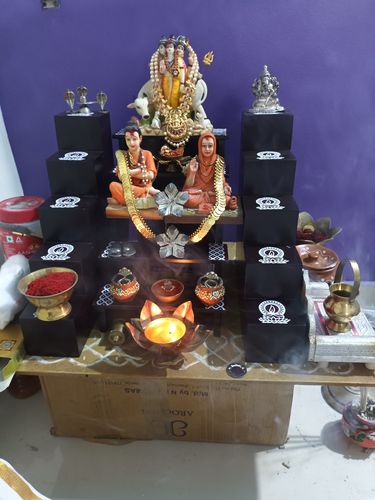 Customer photo review of Wooden 5 Step Deity / Pooja Stand With Lamp Stand Set (Pair)