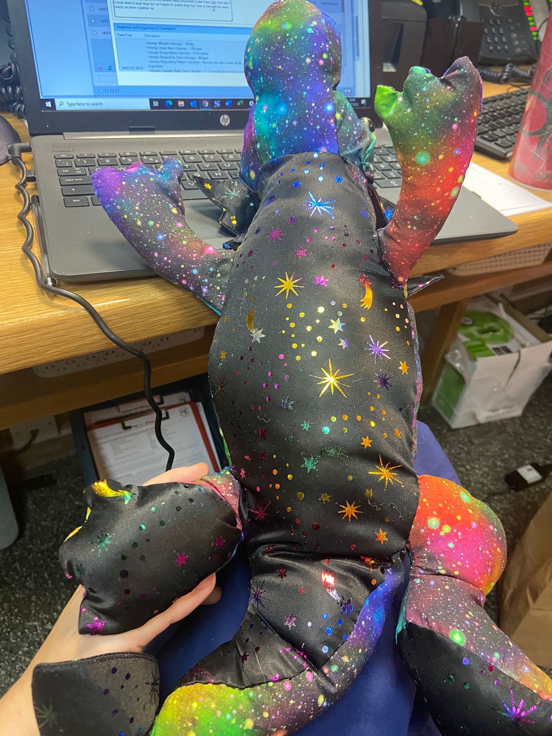 Customer photo review of Multicoloured Shooting Stars Foil Fabric